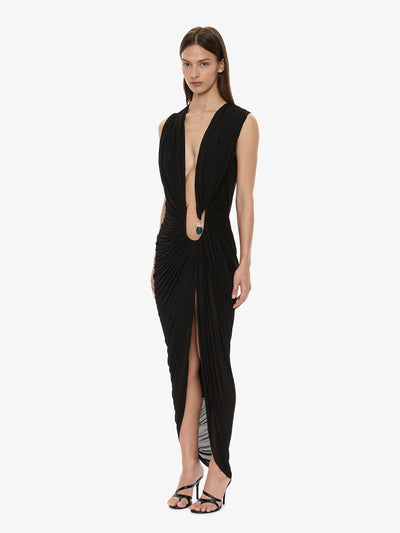 Ripple Crystal Plunge Dress