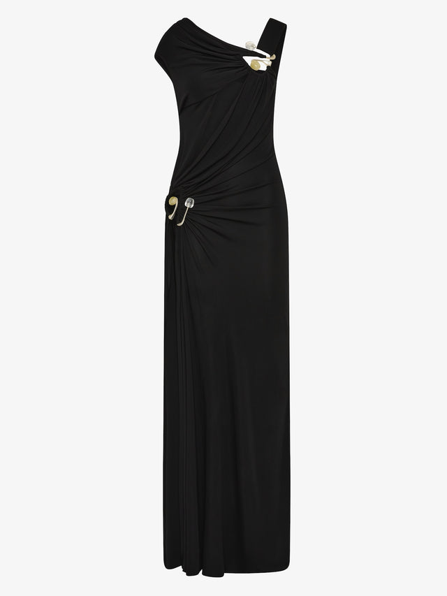 Veer Spiral Crystal Draped Jersey Dress