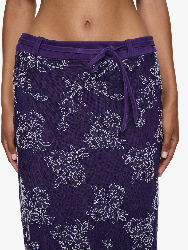 Iris Lace Suede Belted Skirt - Image 3