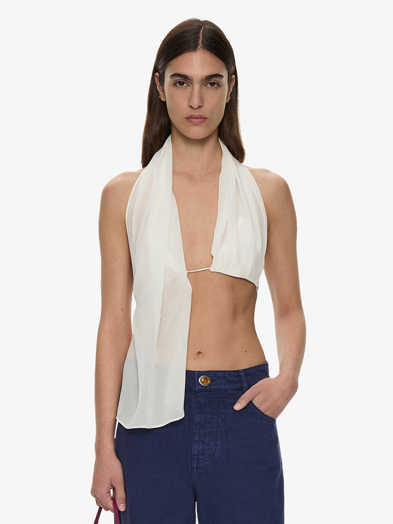 Silk Scarf Chain Bra Top - Image 1