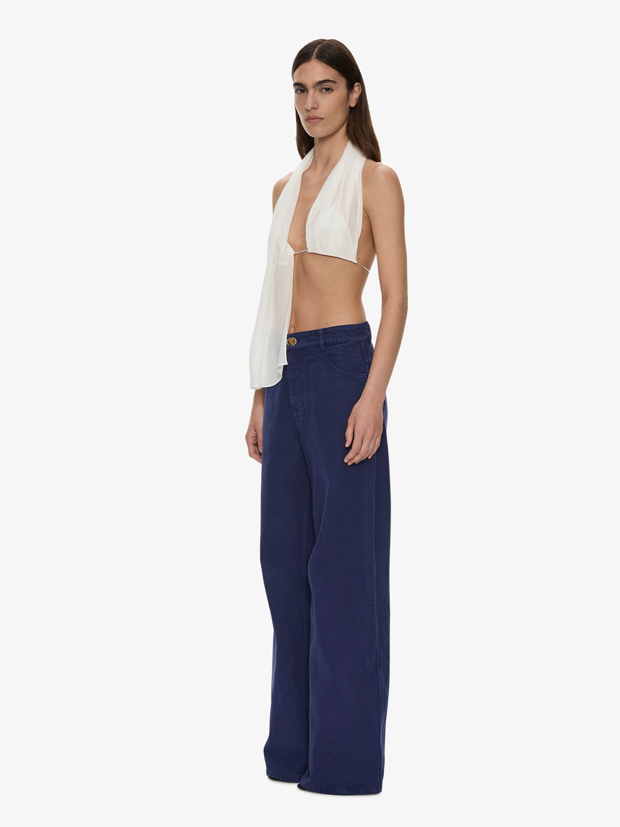 Silk Scarf Chain Bra Top
