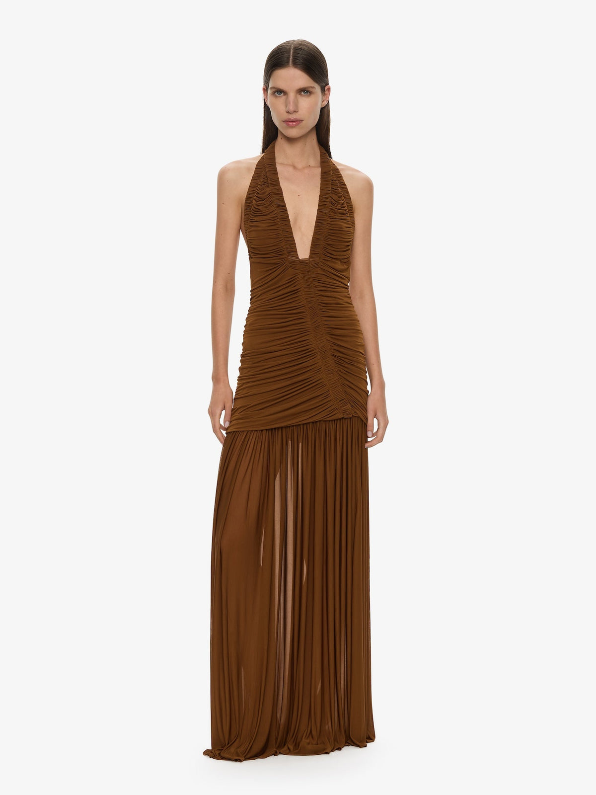 christopher esber orion maxi dress Gown in Size 4 Size:BABY PINK -  JR.SM sculpted ruching through bodice Simple A line Tulle Prememosale30
