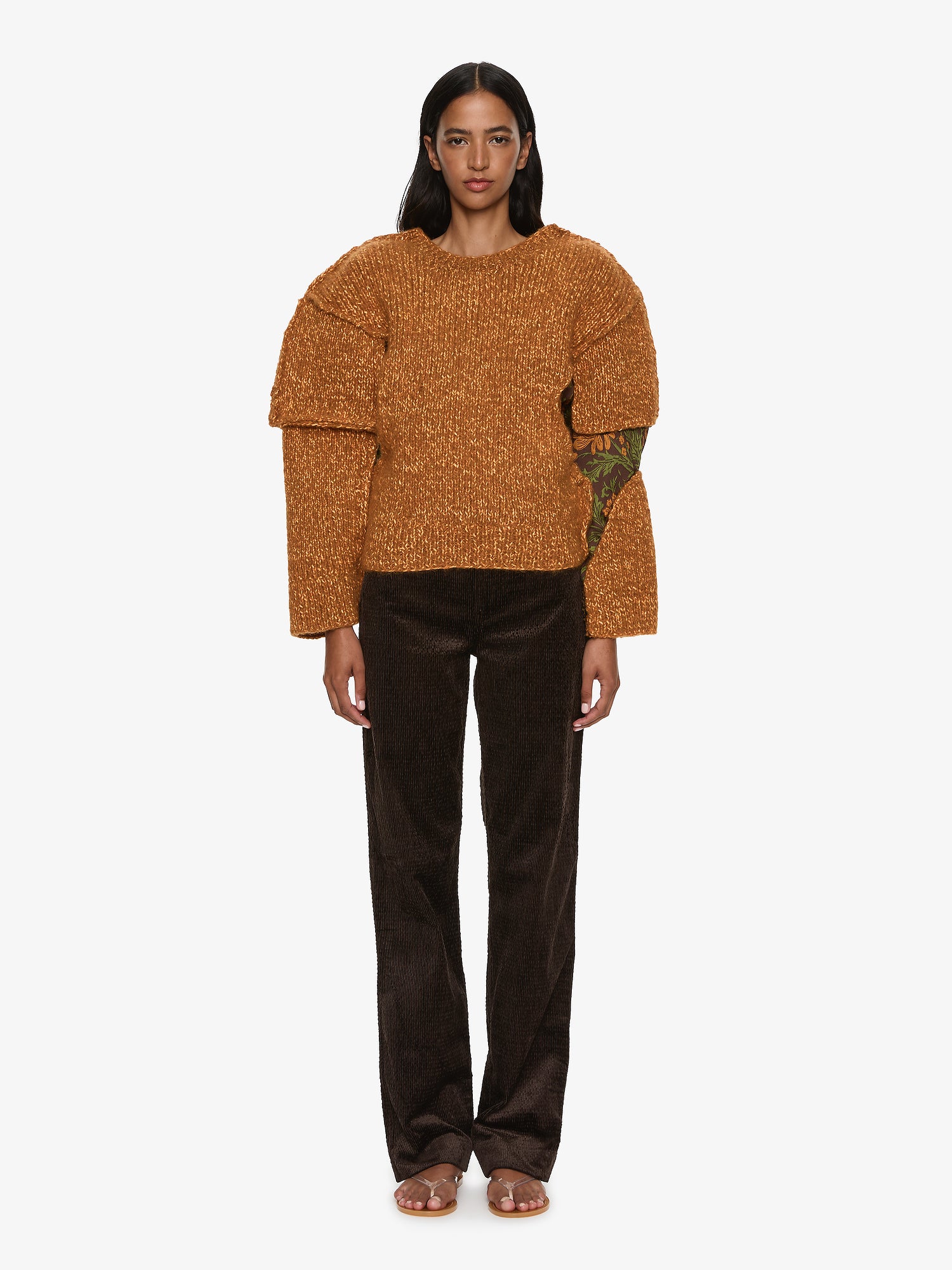 Deconstructed Brocade Knit Sweater