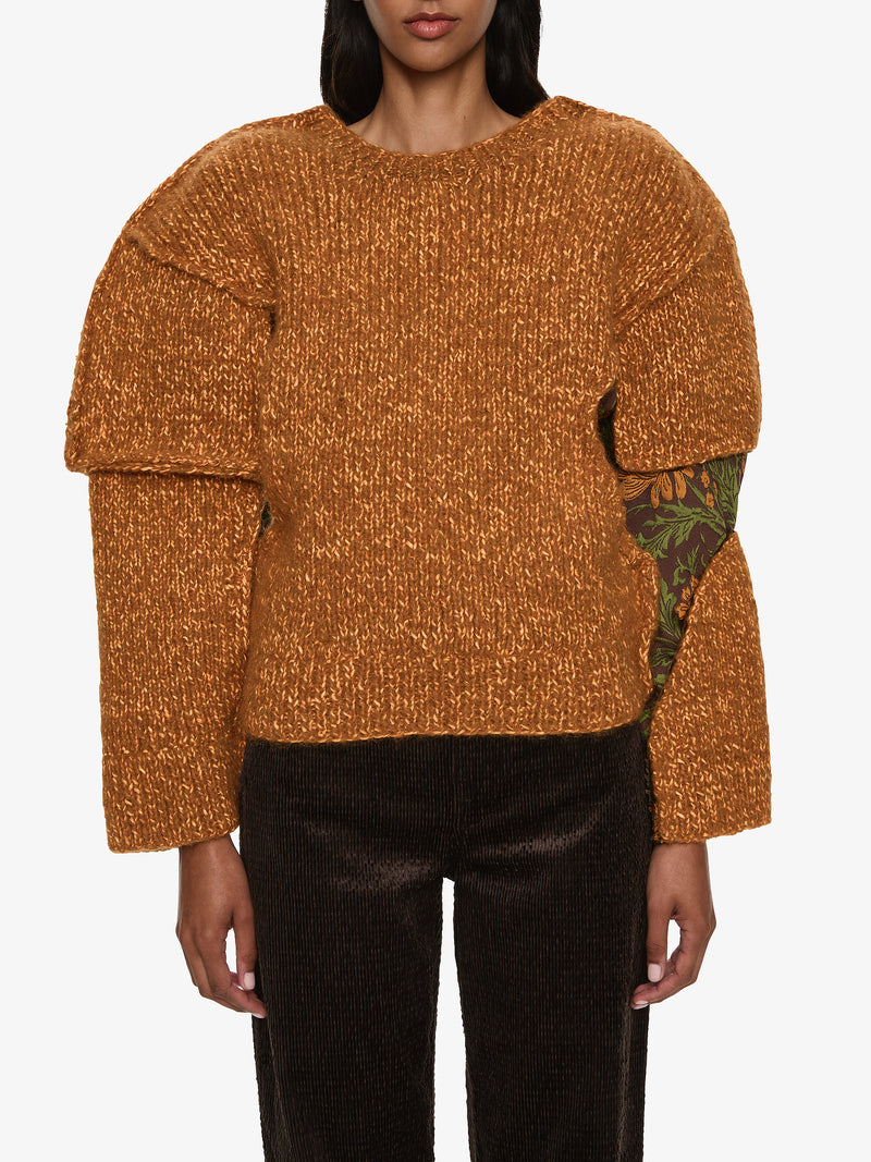 Deconstructed Brocade Knit Sweater - Image 3