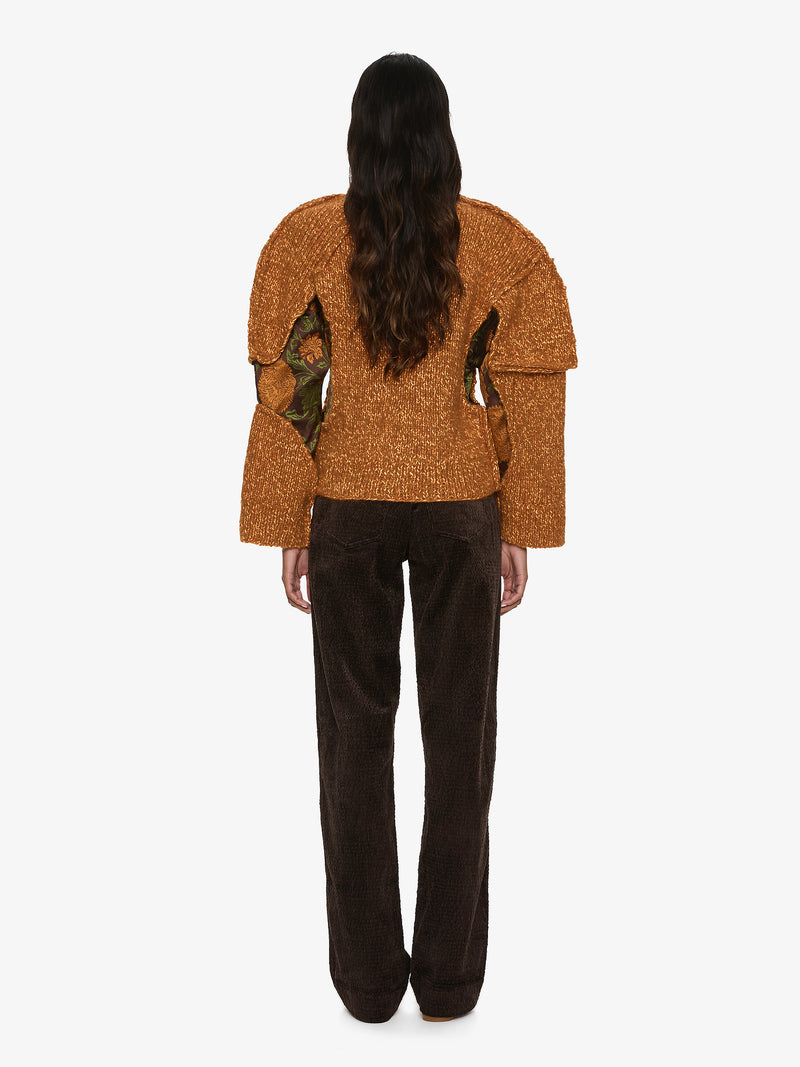 Deconstructed Brocade Knit Sweater - Image 5