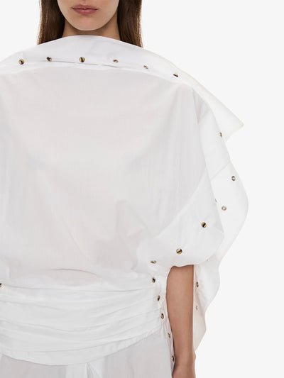 Cotton Poplin Spiral Stone Snap Dress