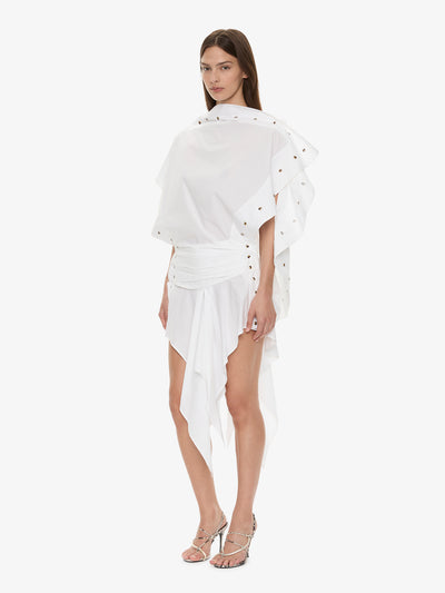 Cotton Poplin Spiral Stone Snap Dress
