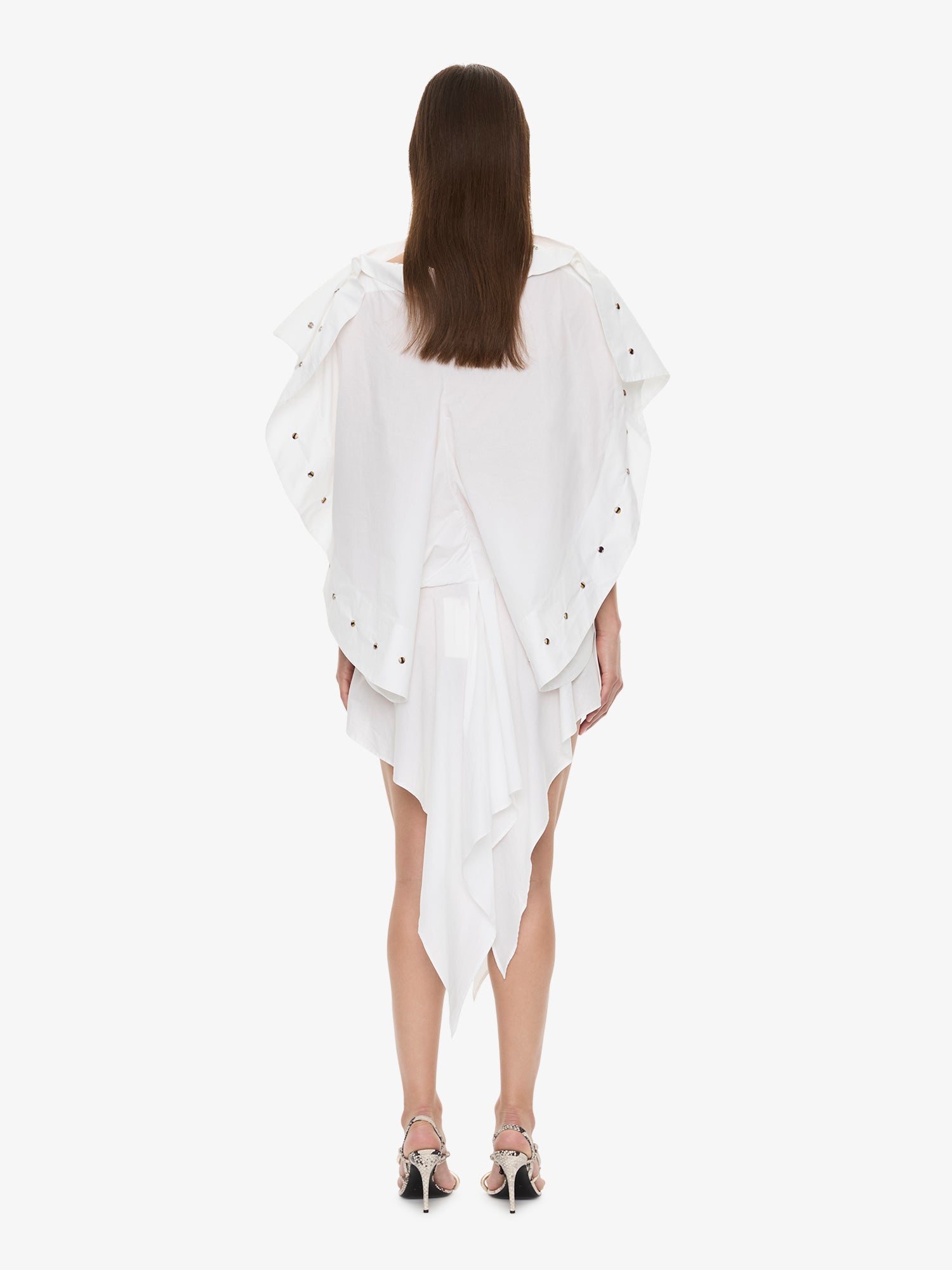 Cotton Poplin Spiral Stone Snap Dress
