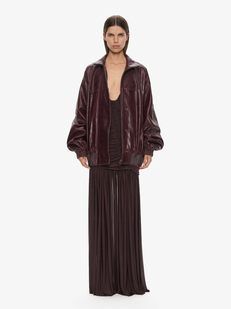 Devon Leather Bomber Jacket - Image 1