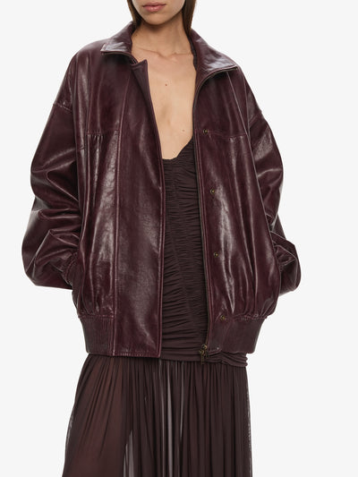 Devon Leather Bomber Jacket
