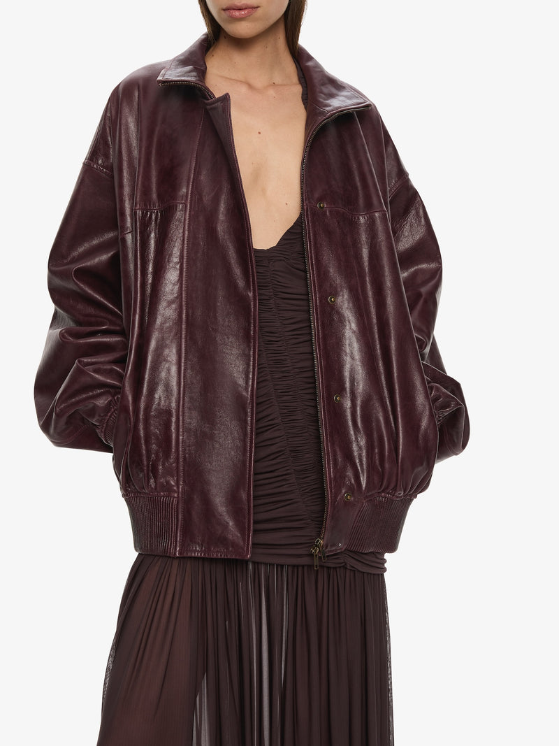 Devon Leather Bomber Jacket - Image 5