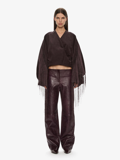 Corduroy Cocoon Fringed Jacket