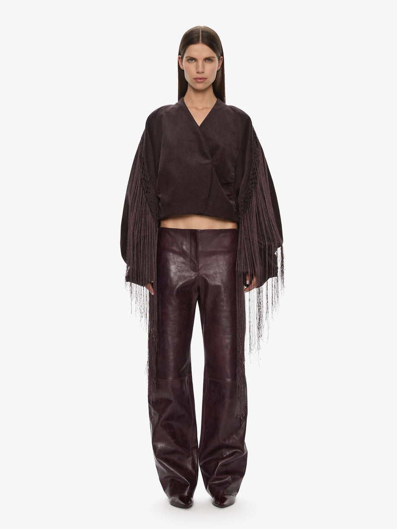 Corduroy Cocoon Fringed Jacket - Image 1