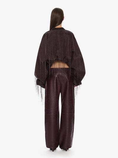 Corduroy Cocoon Fringed Jacket