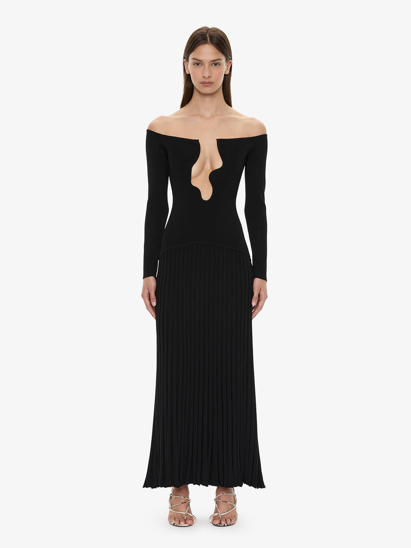 Salacia Pleated Off Shoulder Dress - Image 1