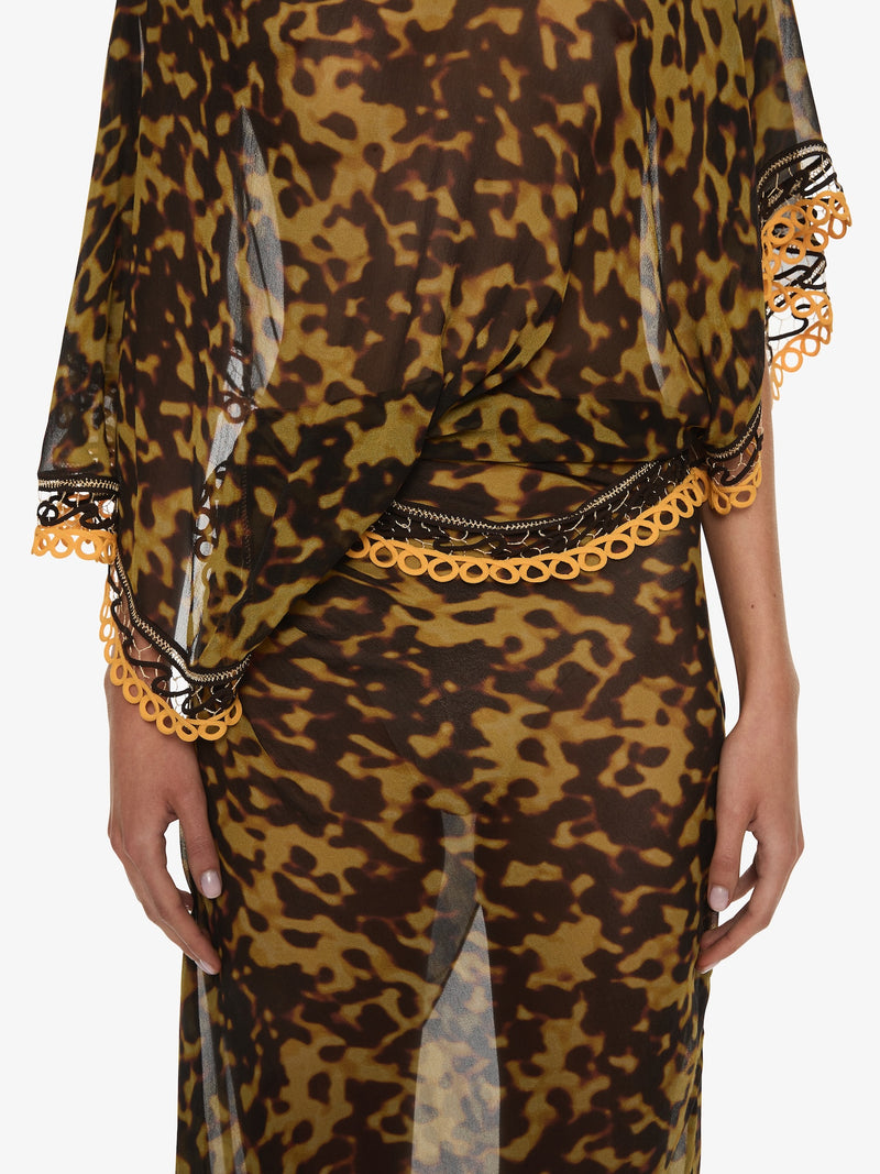 Roule Trimmed Backless Drape Dress - Image 3