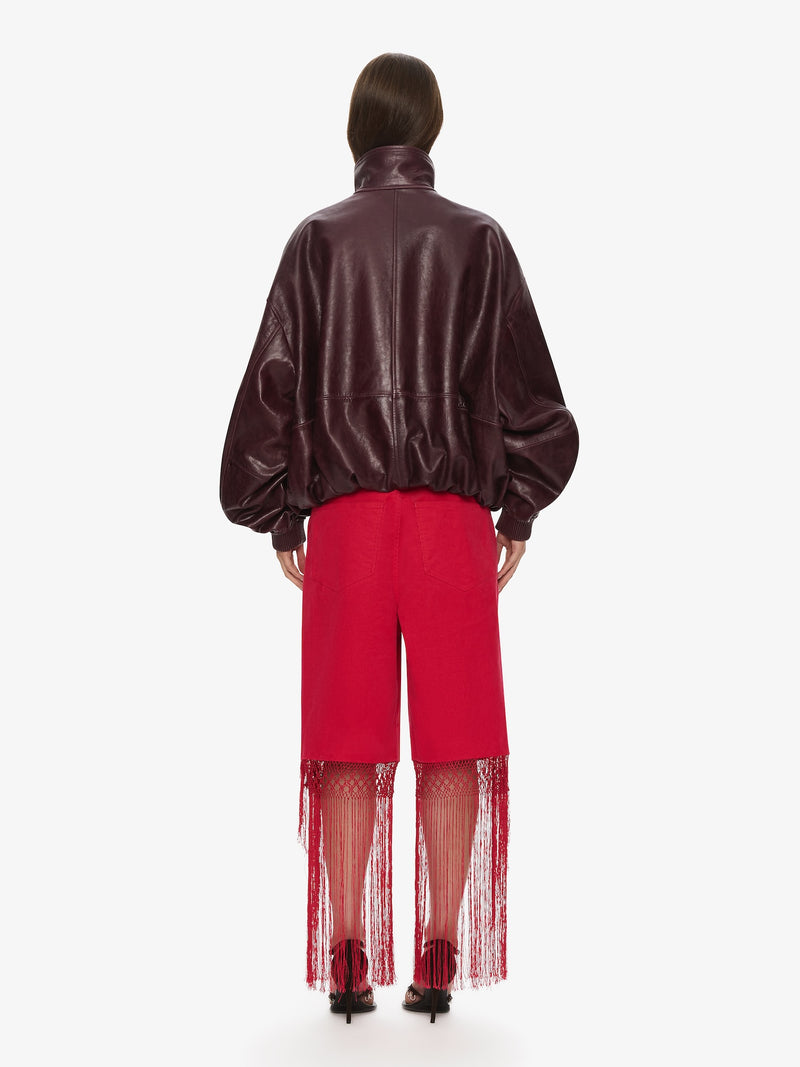 Macrame Fringed Corduroy Cropped Jean - Image 5