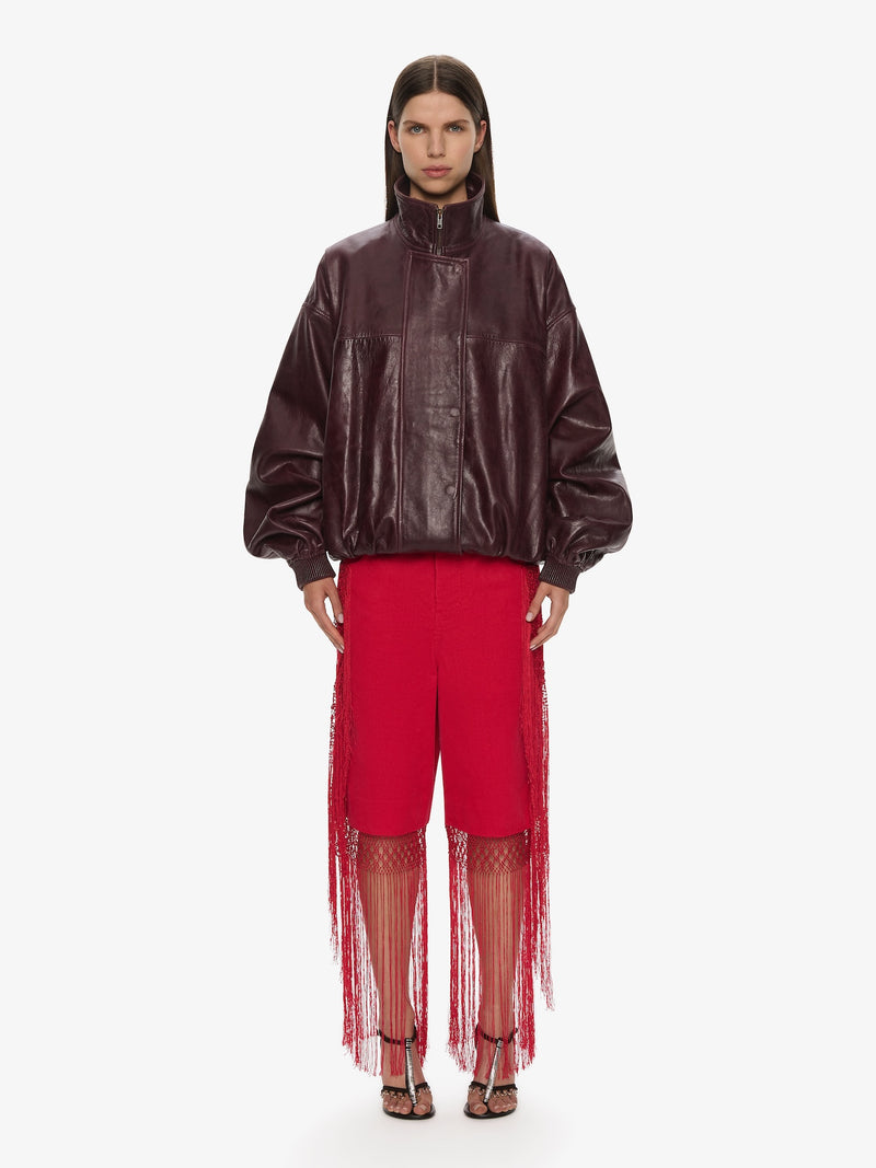 Macrame Fringed Corduroy Cropped Jean - Image 4