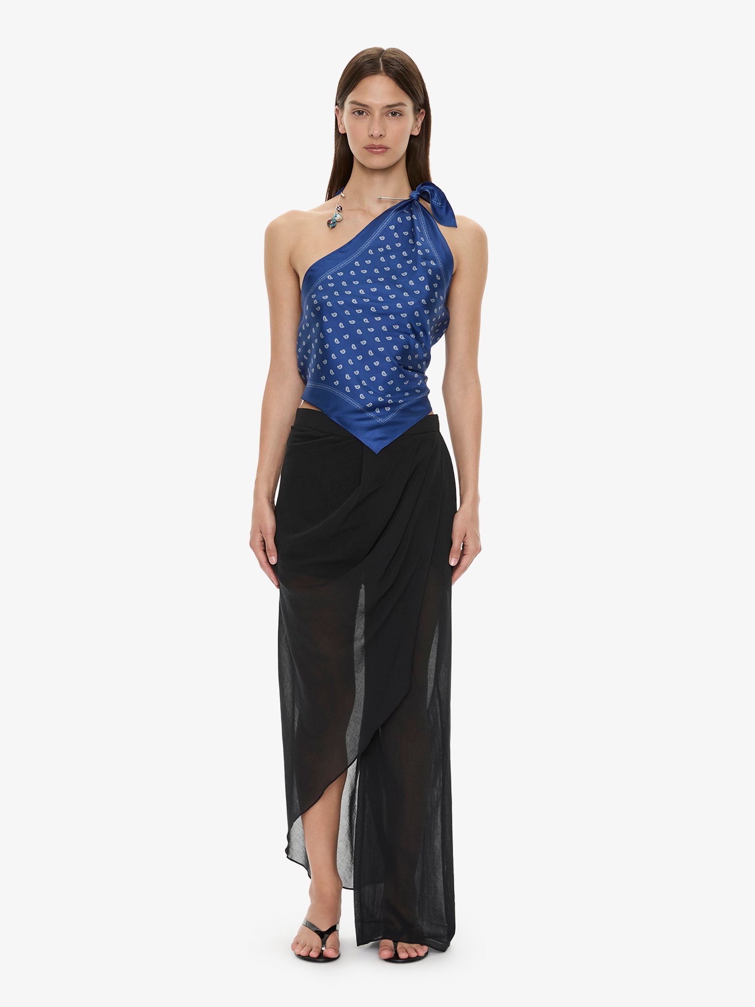 Draped Skirt Cotton Trouser