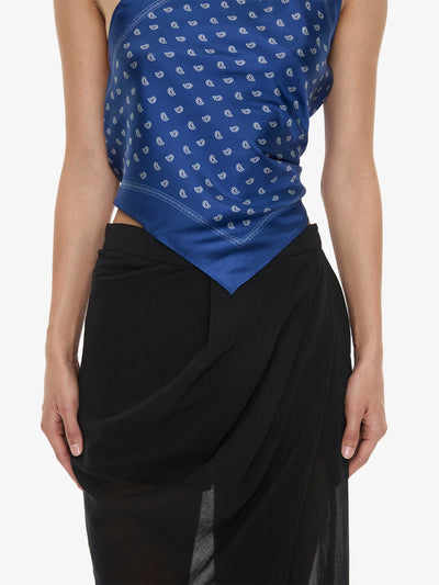 Draped Skirt Cotton Trouser