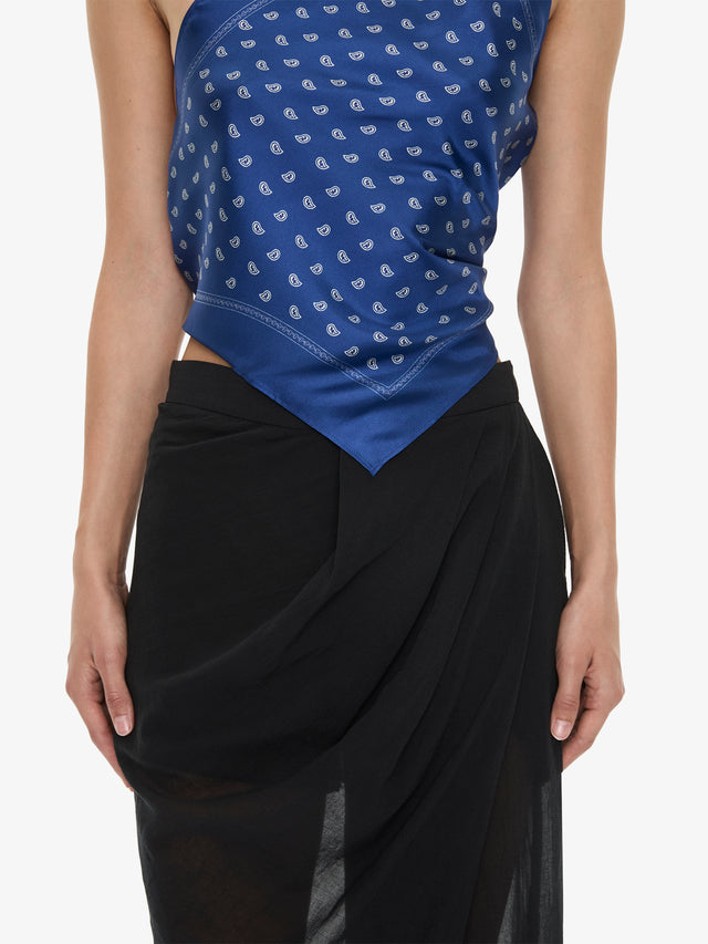 Draped Skirt Cotton Trouser