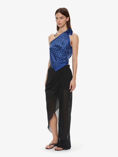 Draped Skirt Cotton Trouser