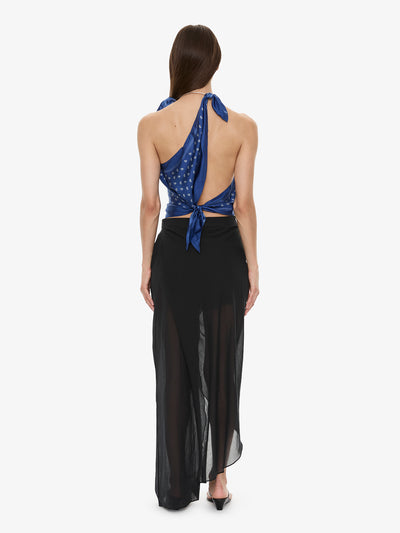 Draped Skirt Cotton Trouser