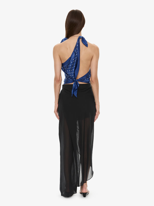 Draped Skirt Cotton Trouser
