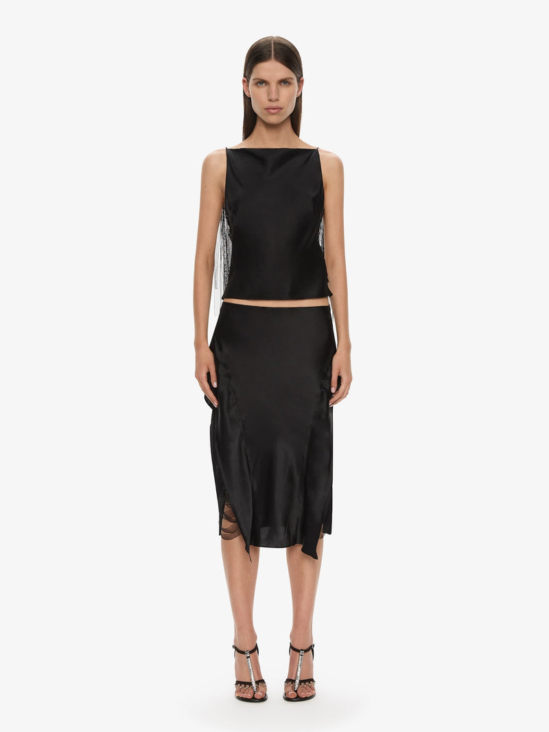 Lattice Lace Silk Skirt - Image 3