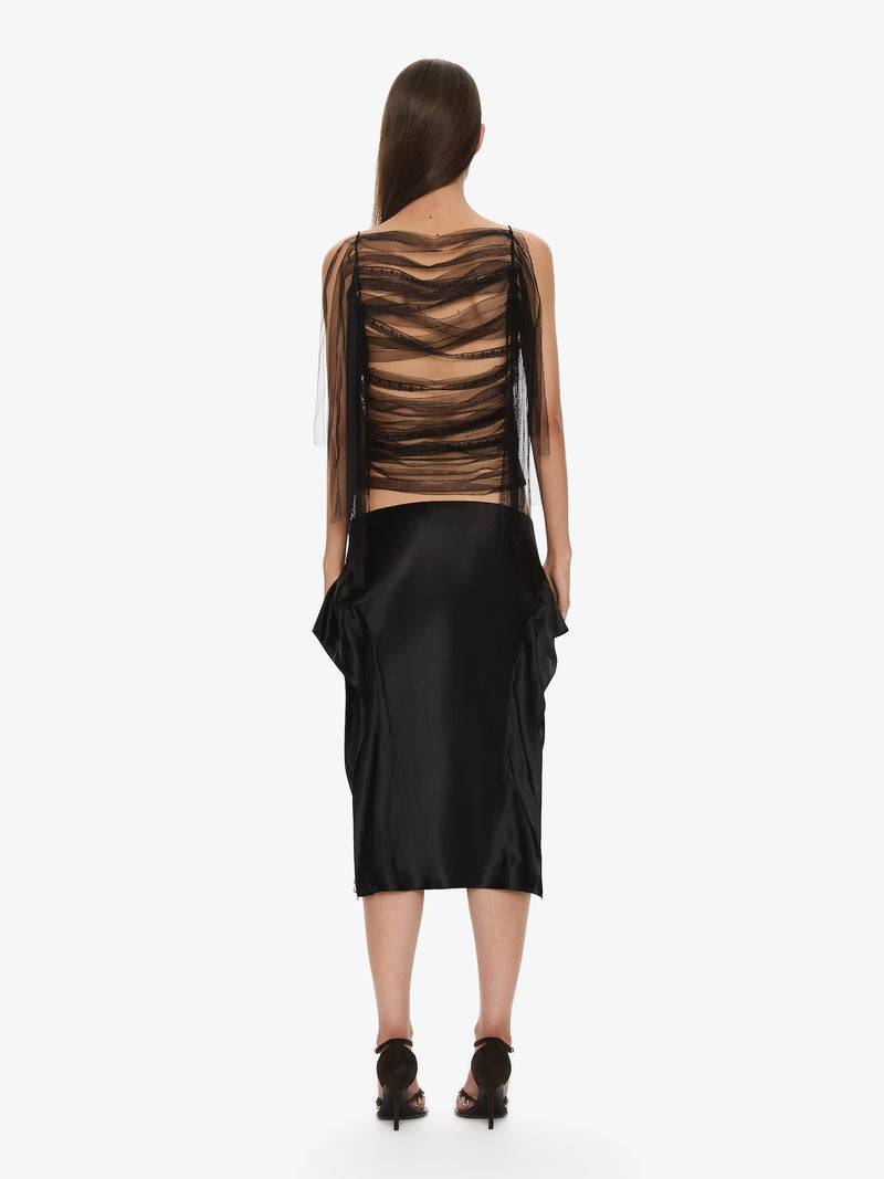 Lattice Lace Silk Skirt - Image 4