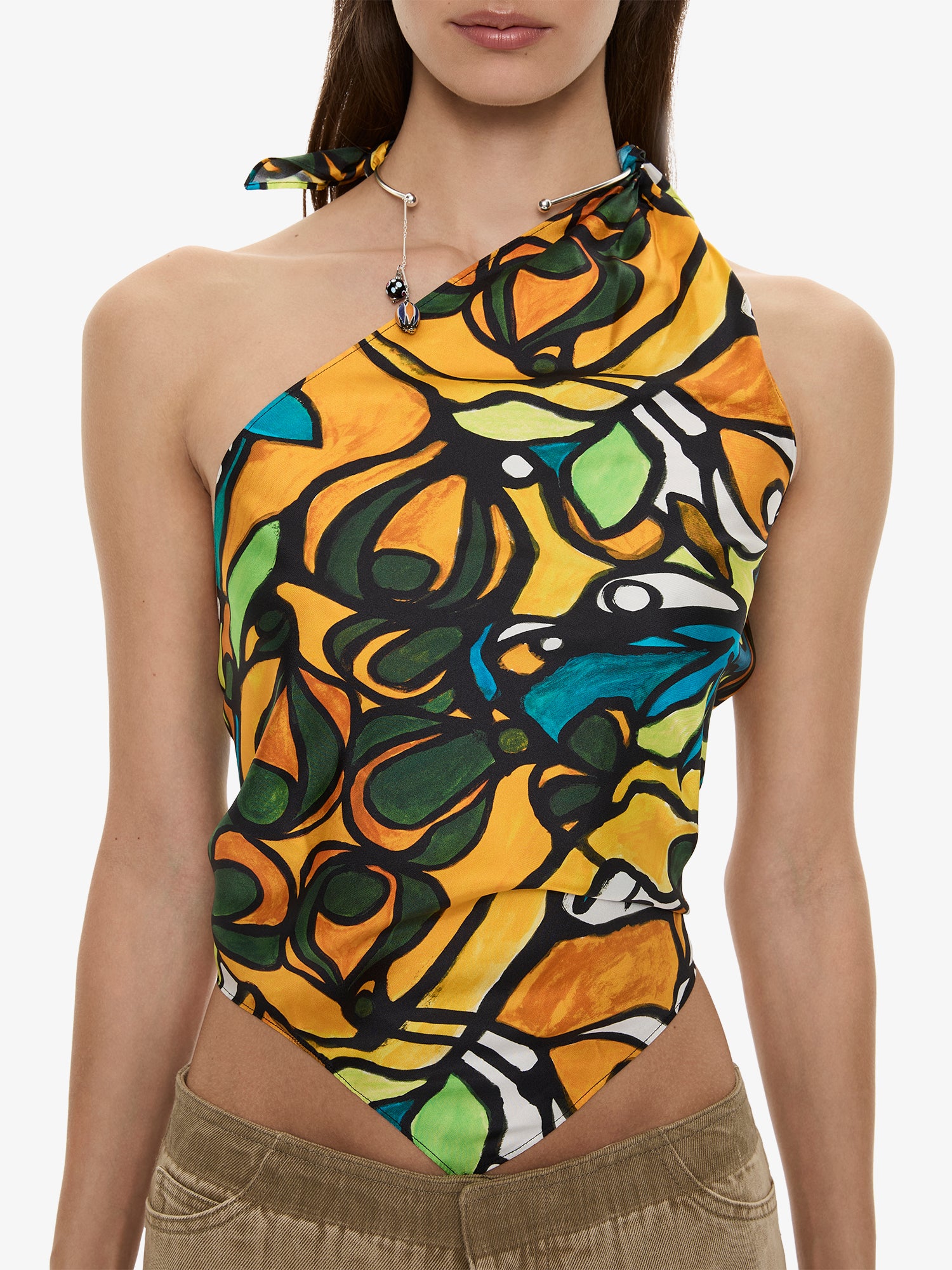 Tropic Nouveau Scarf Tie Top