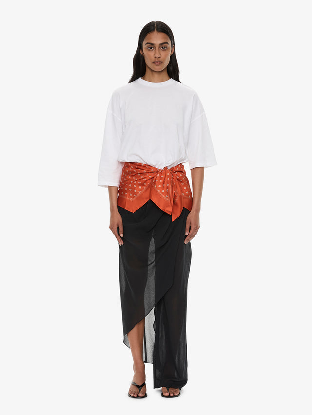 Draped Skirt Cotton Trouser