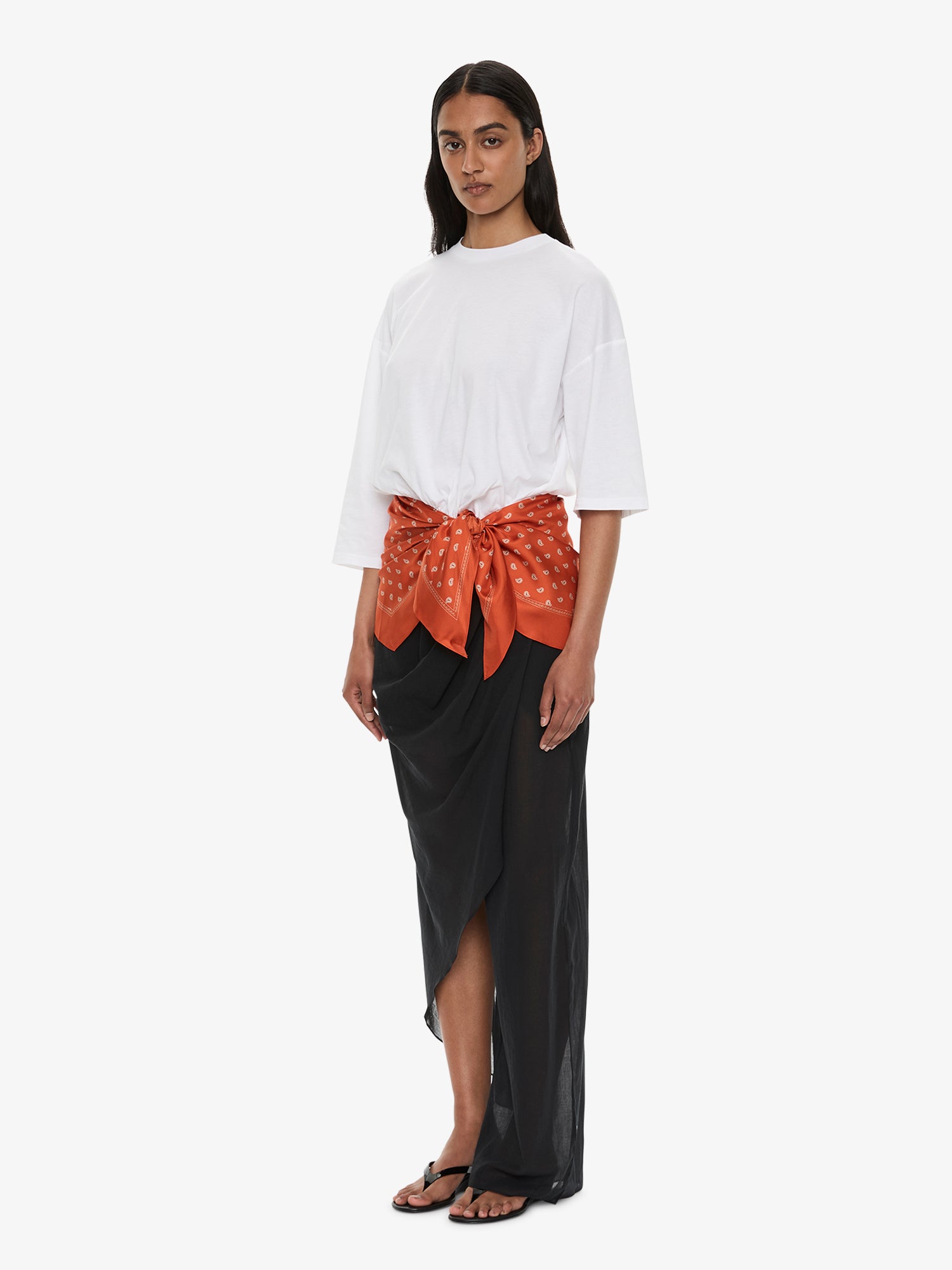 Draped Skirt Cotton Trouser