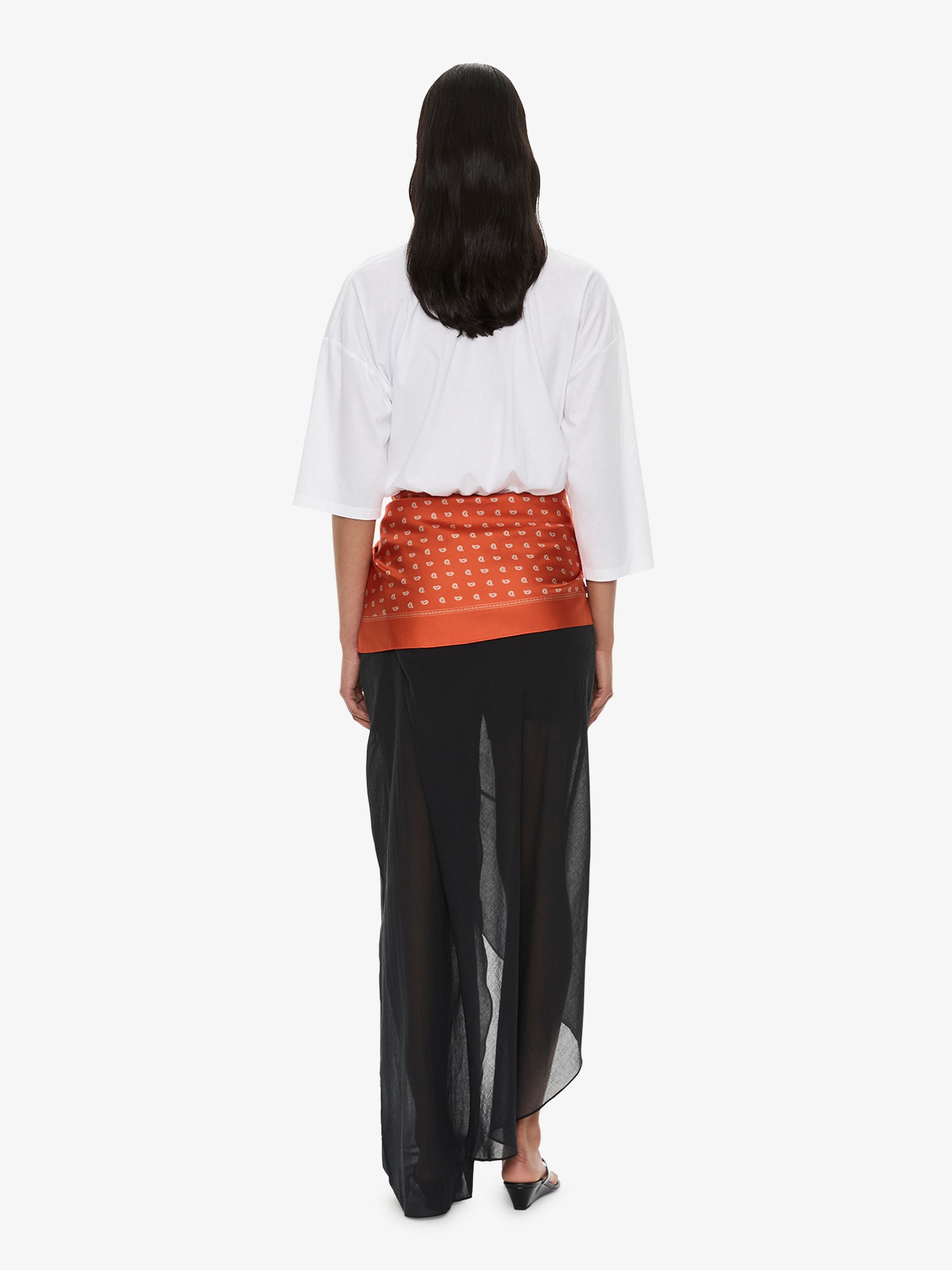 Draped Skirt Cotton Trouser