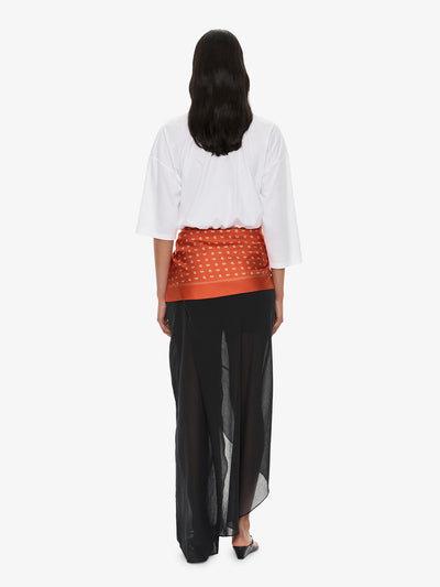 Draped Skirt Cotton Trouser