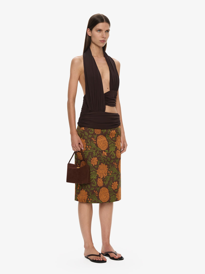 Upholstered Brocade Skirt - Image 3