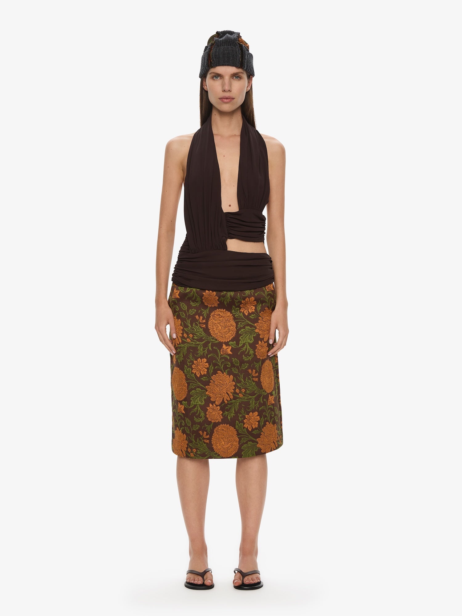 Upholstered Brocade Skirt