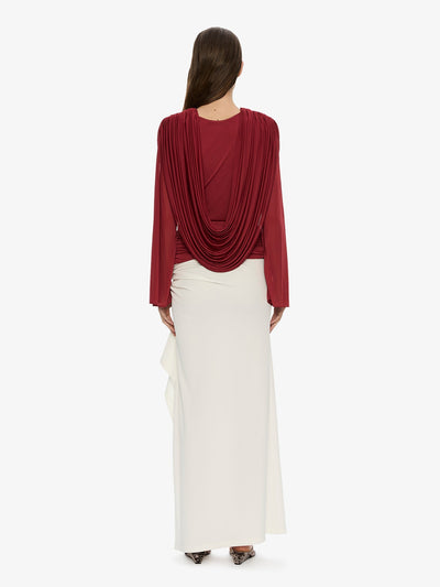 Ripple Drape Long Sleeve Top