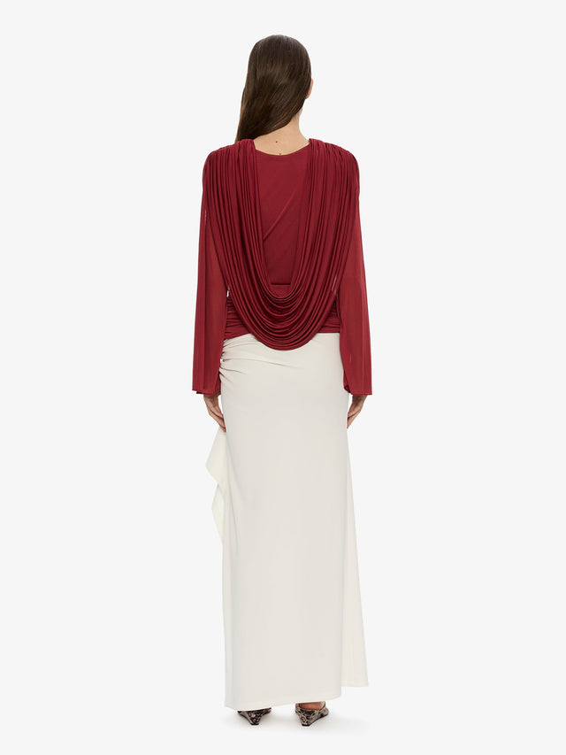 Ripple Drape Long Sleeve Top