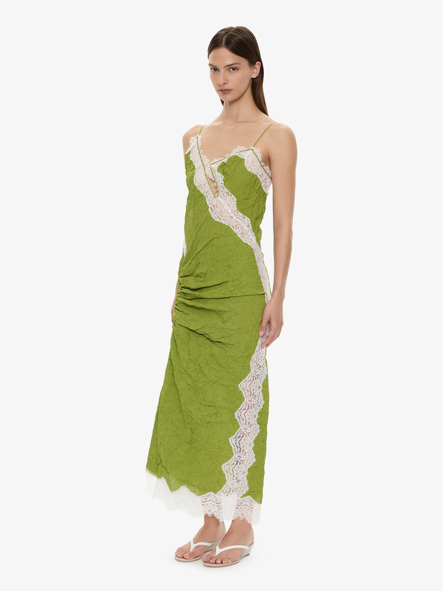 Crimped Lace Cami Dress