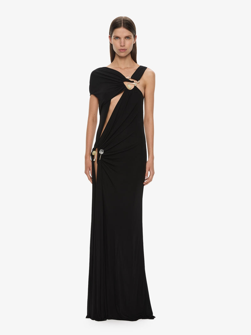 Veer Spiral Crystal Draped Jersey Dress - Image 1