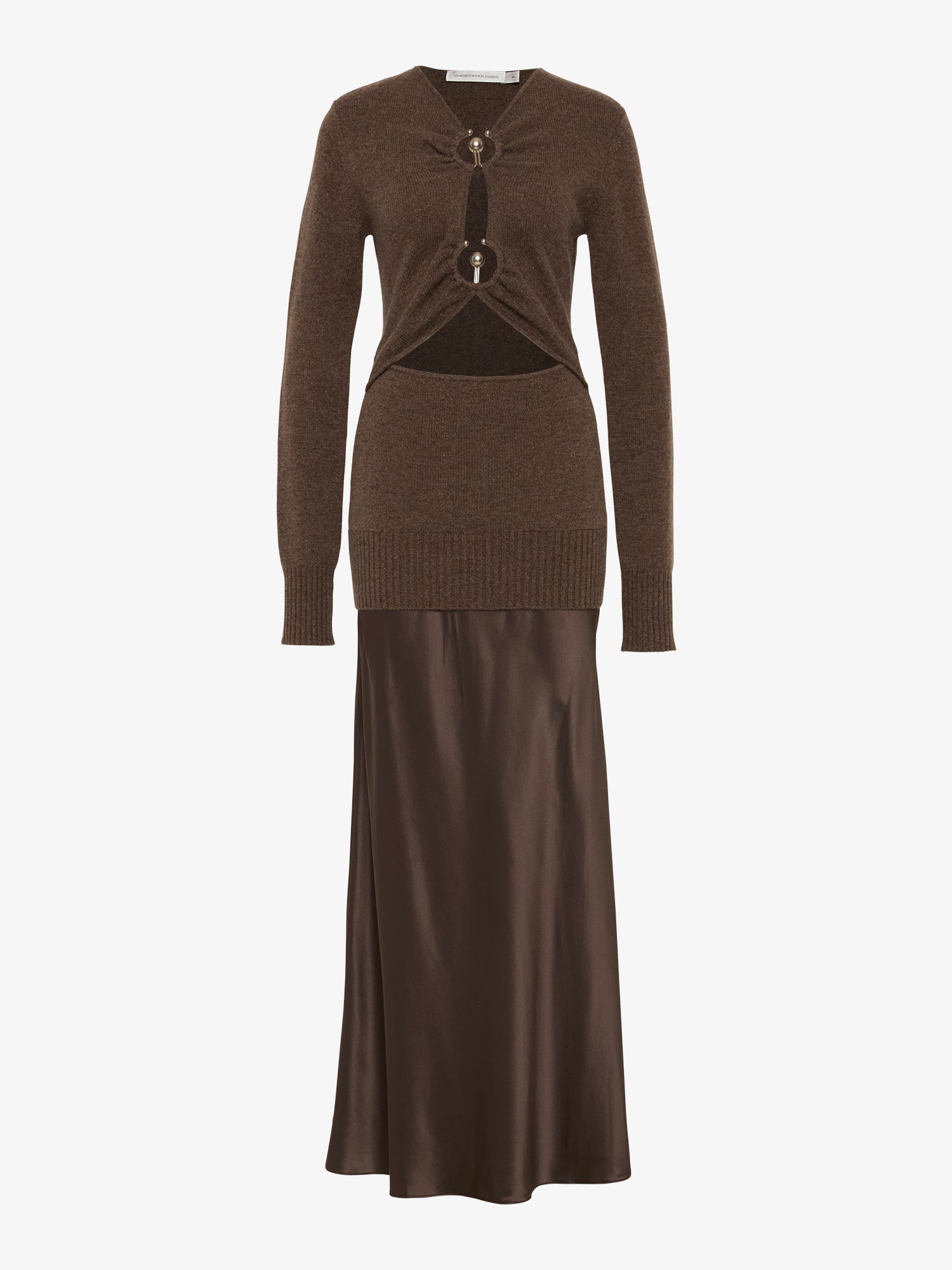 Orbit Ruched Monument Long Sleeve Dress