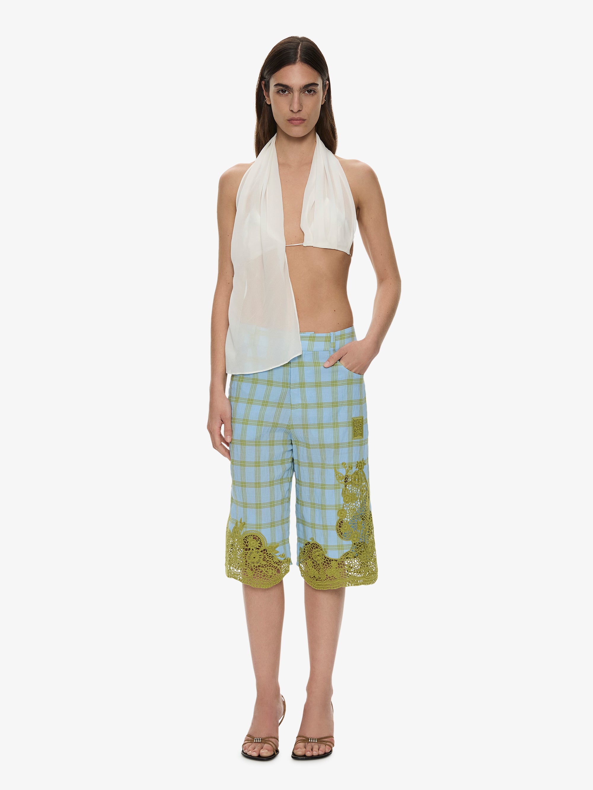 Maya Embroidered Handkerchief Shorts