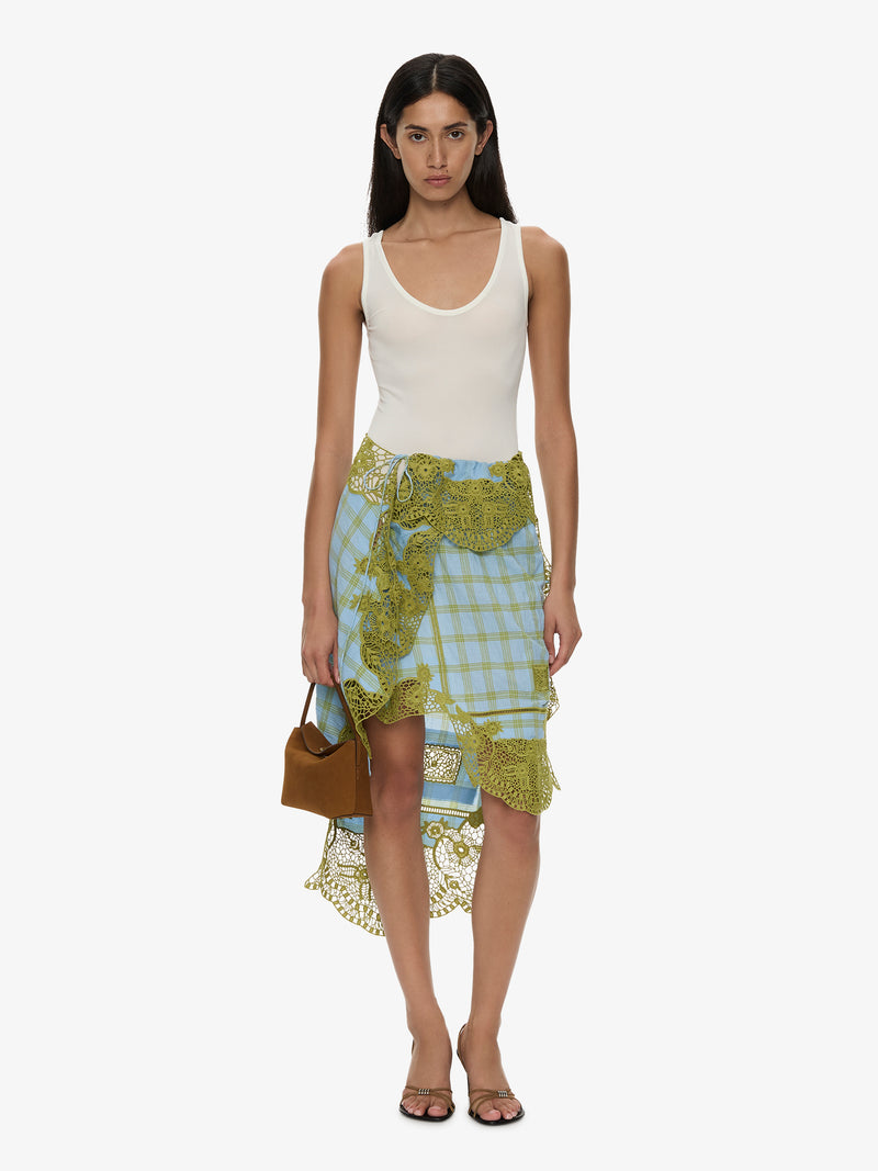 Embroidered Handkerchief Envelope Midi Skirt - Image 4