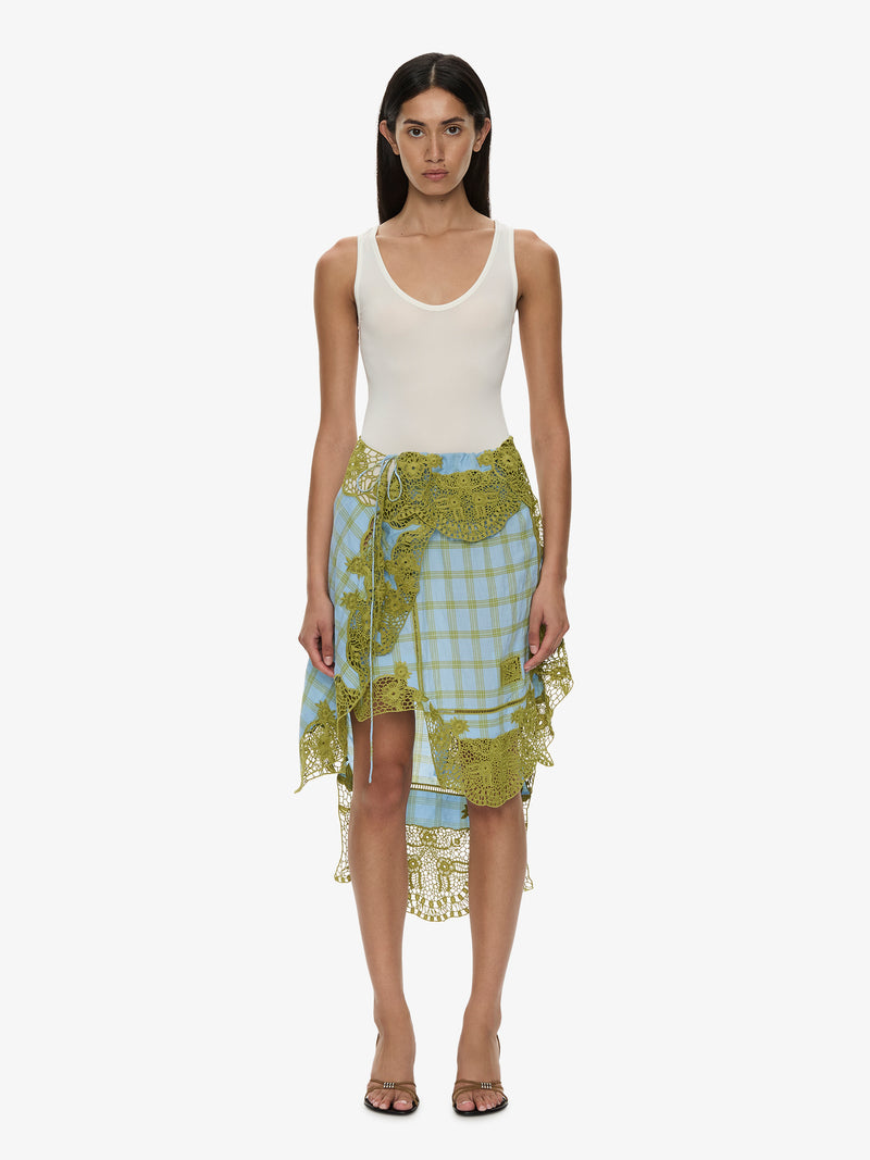 Embroidered Handkerchief Envelope Midi Skirt - Image 1
