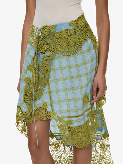 Embroidered Handkerchief Envelope Midi Skirt