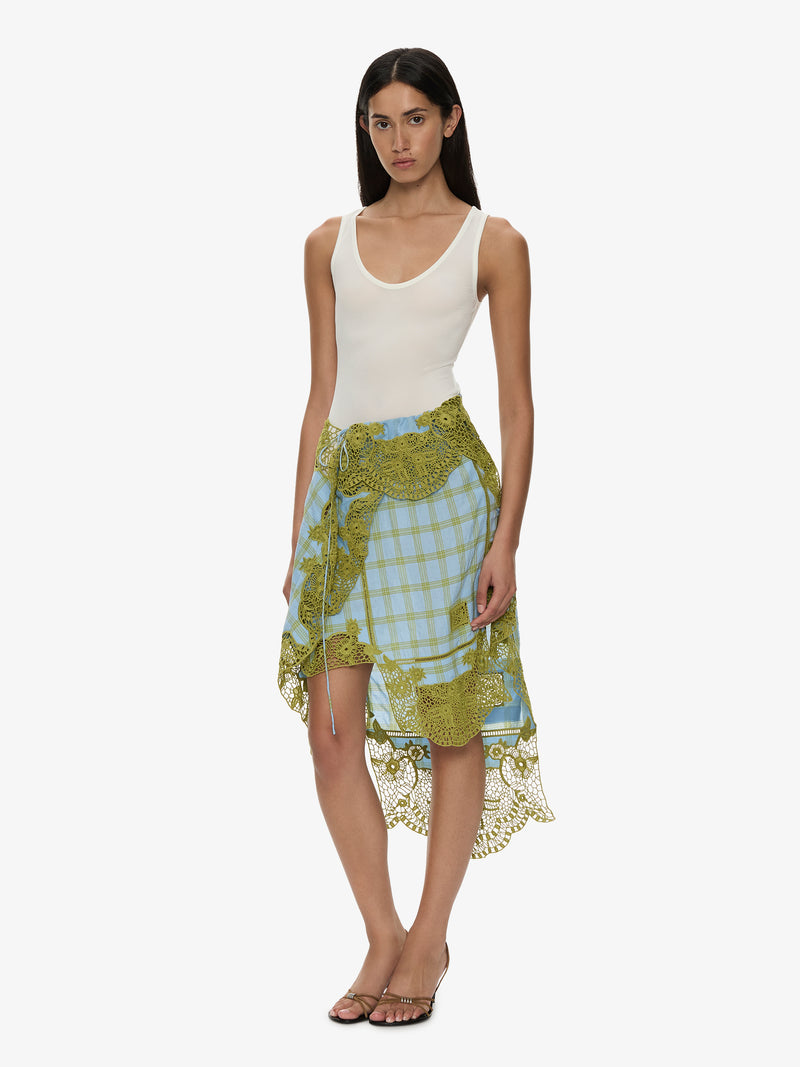 Embroidered Handkerchief Envelope Midi Skirt - Image 3