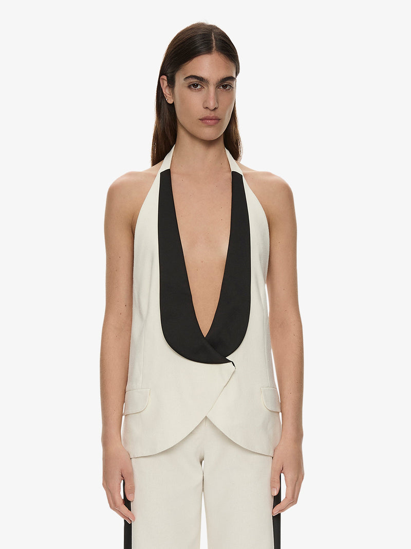 Tuxedo Contrast Silk Vest - Image 1
