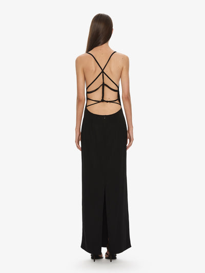 Apron Macrame Knot Back Dress