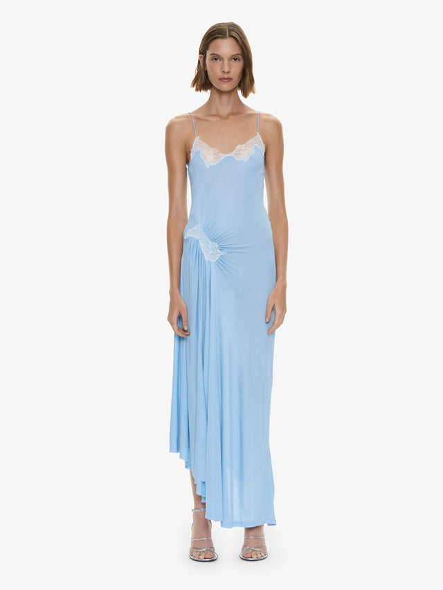 Christopher Esber Delphin Lace Rib Cami Dress in Blue Size 4